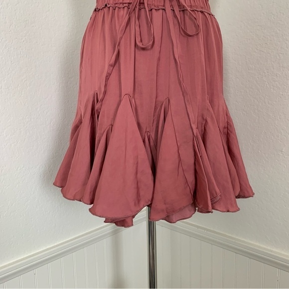 Indikah Hello Molly Flare Pleated Mini Skirt Women’s XS Pink Elastic Waist - Picture 7 of 14